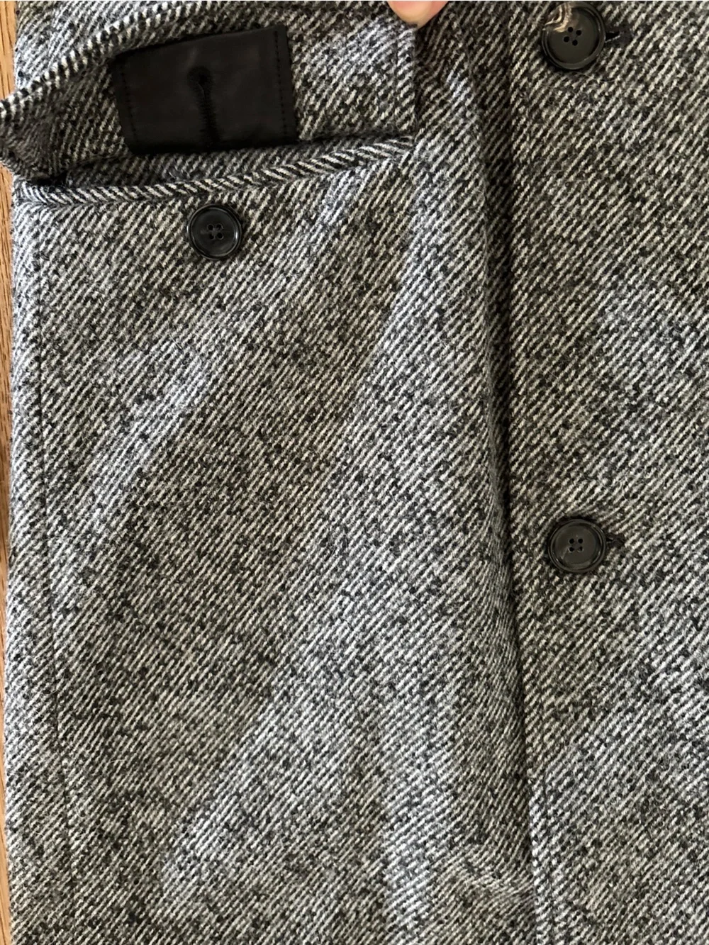 Billy Reid Lancaster Coat men’s small  gray black wool blend made in Italy